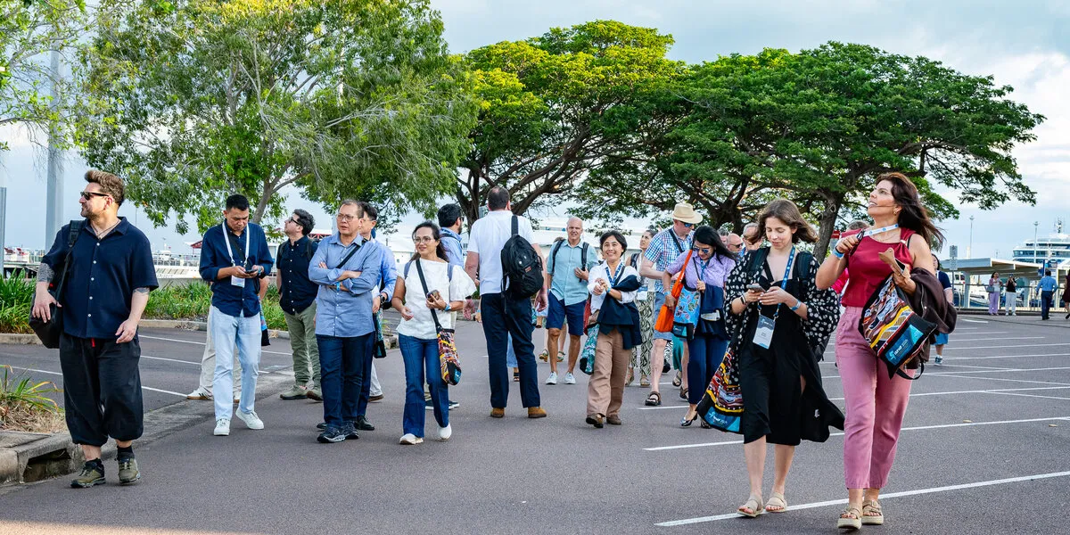Networking during a break at ISFNF 2026 in Darwin